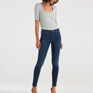 7 for all mankind high waist ankle dark skinny jeans